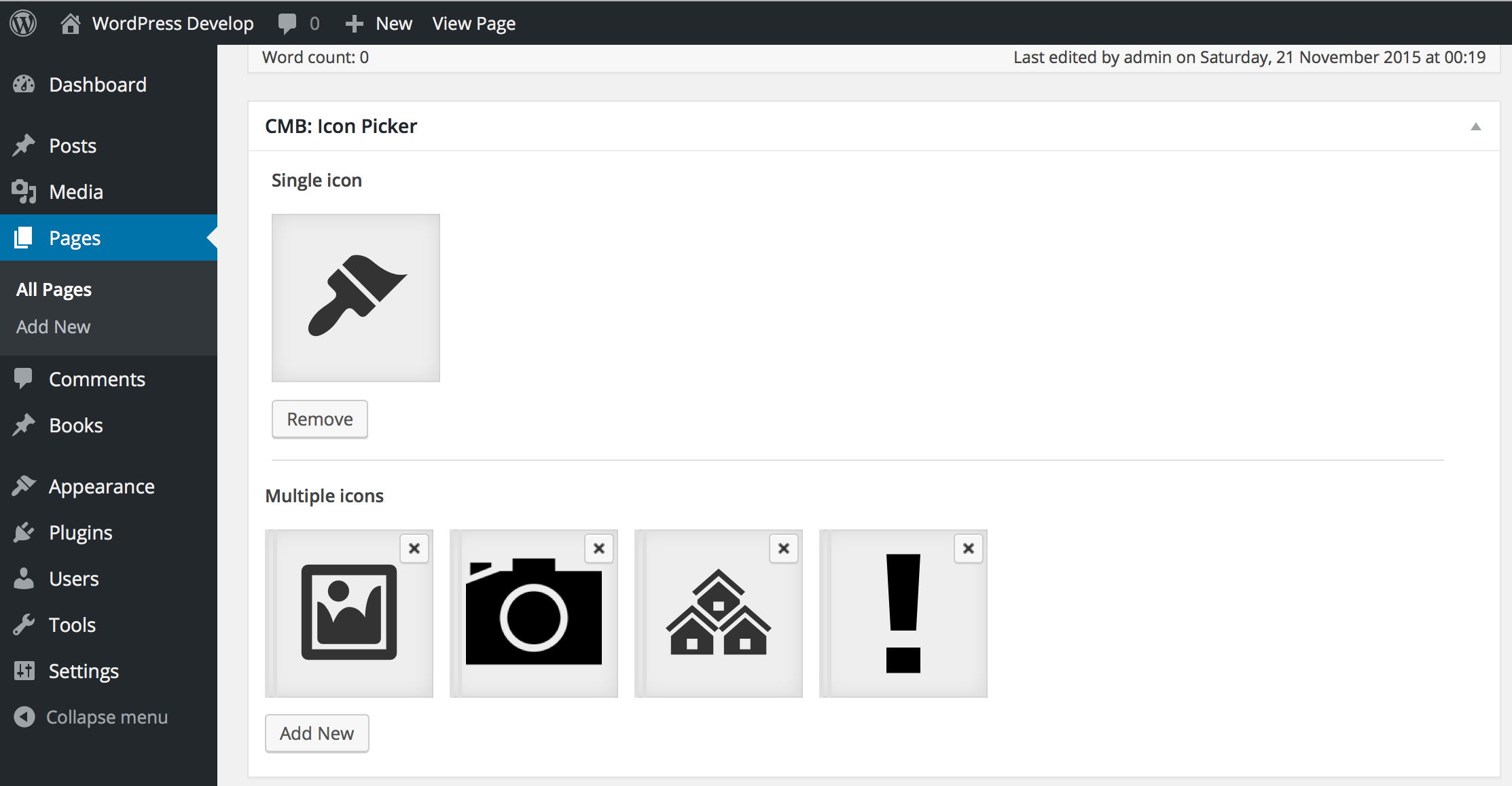 Icon fields in a post meta box using CMB