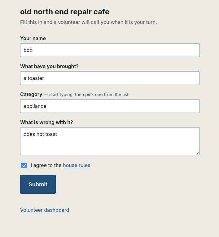 Sign-in form